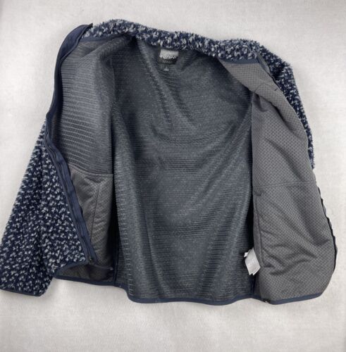 J Crew Nordic Mens Quarter Sherpa Pile Fleece Jacket Size Large Blue Gray - Picture 3 of 8