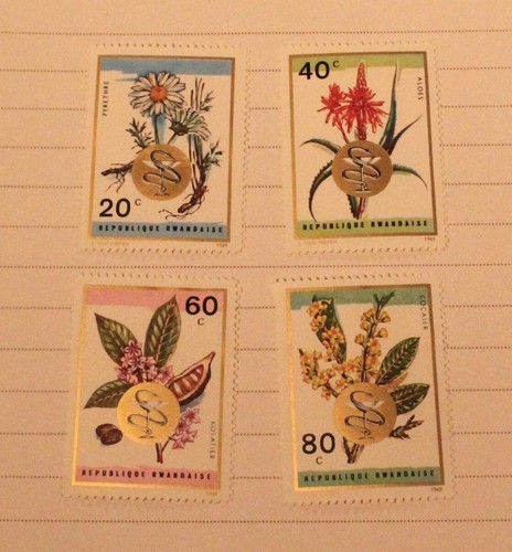 Rwanda 1960s Flower Postage Stamp Lot Set - Picture 1 of 2