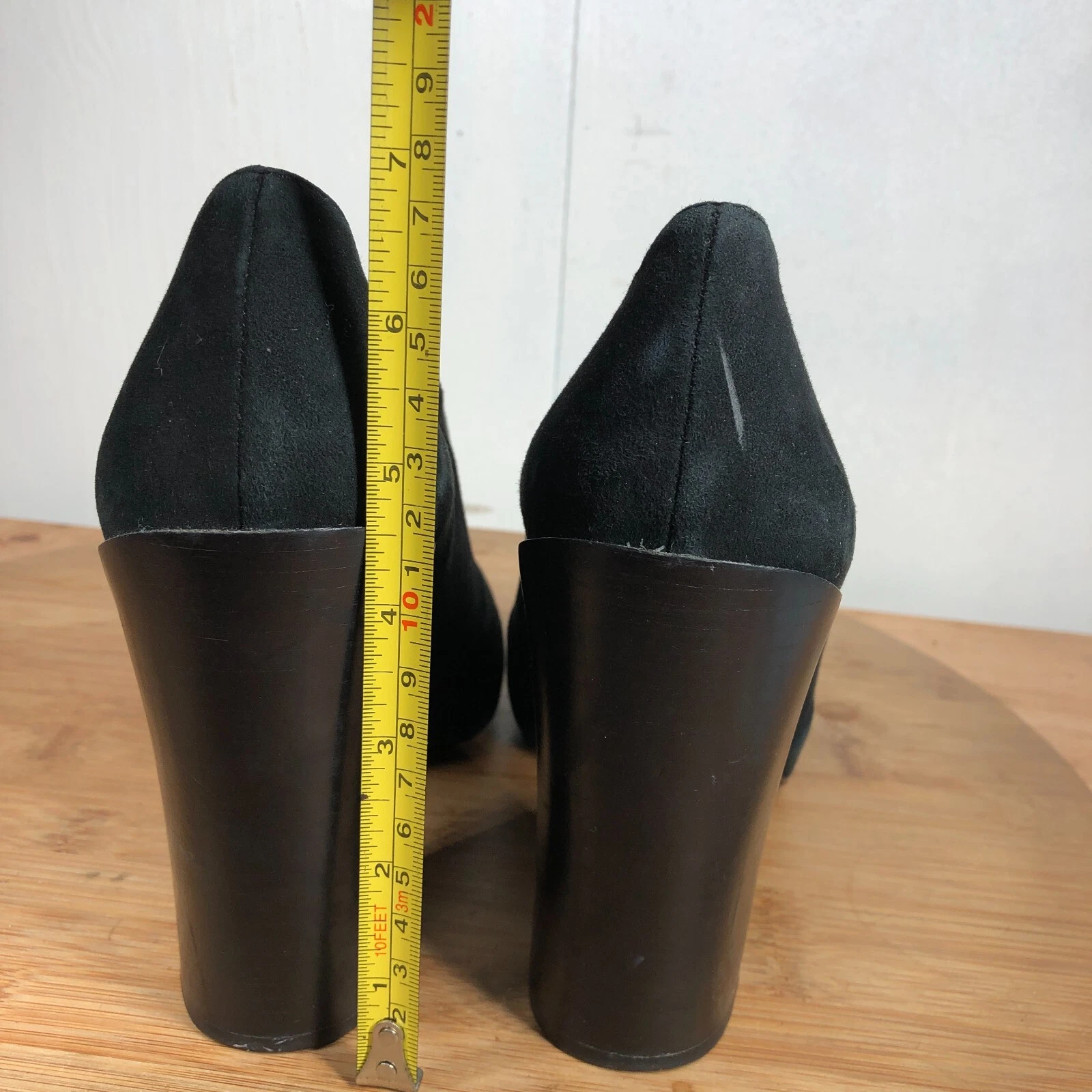 Scarpe Tory Burch donna 11 M Stella nere scamosciate tacco a blocco stivaletti alti carriera