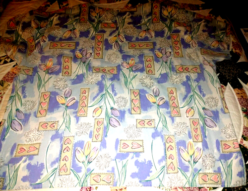 CREST SOFTWARE SCRUBS TOP SHIRT HEARTS FLOWERS VALENTINE 3XL 2 POCKET FRONT - Picture 2 of 4