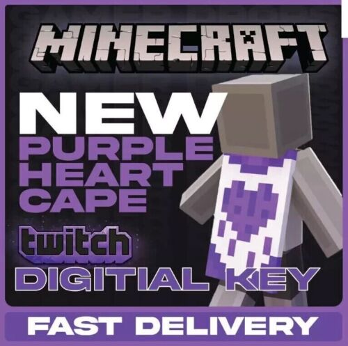 Minecraft Java & Bedrock Edition Purple Heart Cape Twitch PC XBOX One Series X|S