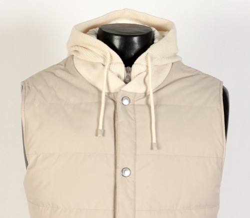 Brunello Cucinelli Nylon / Cashmere / Down Vest w/ Hood - L - New $3995 Retail - Picture 18 of 20