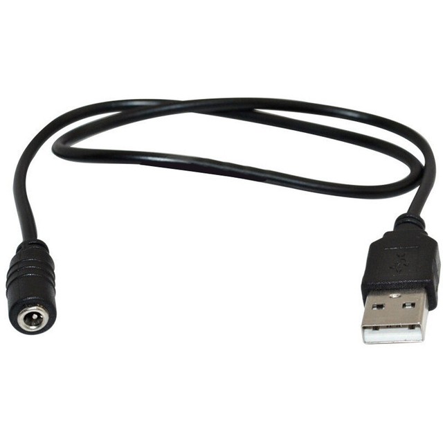 Male USB to Female DC Power Jack Cable 35cm Long with 135mm Pin and 35mm Hole Male USB to Female DC Power Jack Cable 35cm Long with 135mm Pin and 35mm Hole