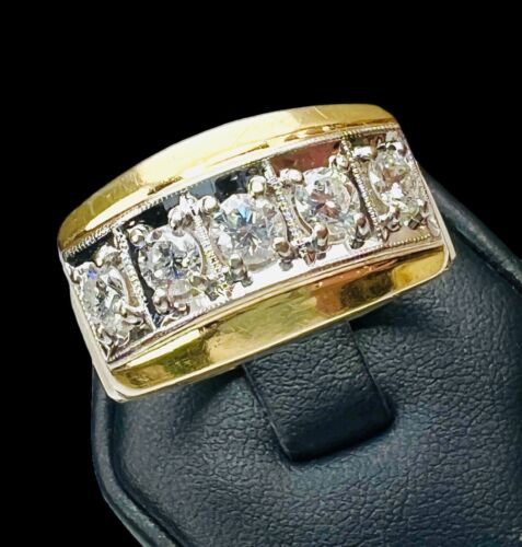 ¡Impresionante anillo de diamantes de oro amarillo de 14 quilates de 1,15 quilates talla 14 13,3 gramos! - Imagen 3 de 9