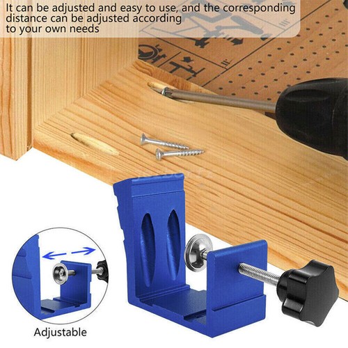 47X Pocket Hole Jig Kit Dowel Drill Joinery Screw Carpenters Woodwork Angle Hot - Picture 6 of 11
