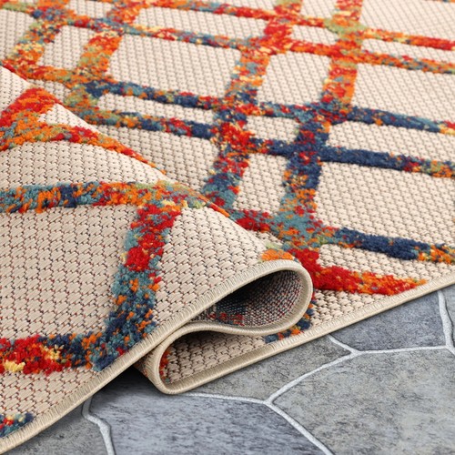 Paxson Modern Diamond Lattice Geometric Area Rugs Carpet Indoor Outdoor Rug - Picture 8 of 52