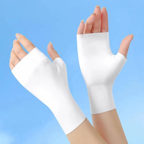 Solid Color Ice Silk Breathable Gloves Outdoor Sports Anti-uv Thin Gloves DIY - Picture 10 of 16