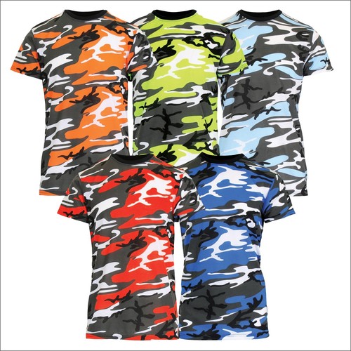 Men's Short Sleeve Camouflage Crew Neck Printed Tee ( S-2XL ) NEW Free Shipping - Picture 1 of 29