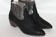 NEW! BAND OF GYPSIES Black Suede Leather BORDERLINE Western Ankle Booties Sz 9