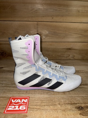 NEW SZ 7.5M/8.5W: Adidas BOX HOG 4 White Boxing/MMA Training Shoes: HP6878 - Picture 3 of 10