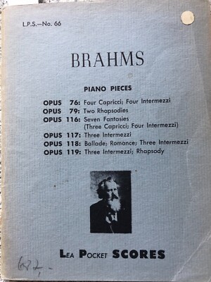 Noten, Brahms, Piano Pieces Lea Pocket Scores