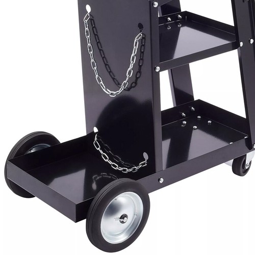 Welding Cart 3-Tier Trolley Chains Plasma Cutter Mig Arc Tig Welder 80kg Storage - Picture 6 of 7
