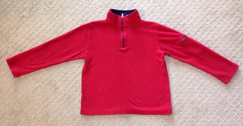 Kids L.L. Bean Fleece Red Mock Zip Pullover-Size 6X/7 - Picture 1 of 2