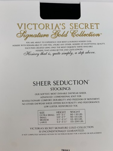 4 pr VS Sheer Seduction Stockings - Slightly Imperfect- Sz S -Black-Poly-pack - Picture 4 of 6