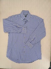 Paul Stuart Shirt Men's Large Purple Plaid Long Sleeve Button Up Made in Canada