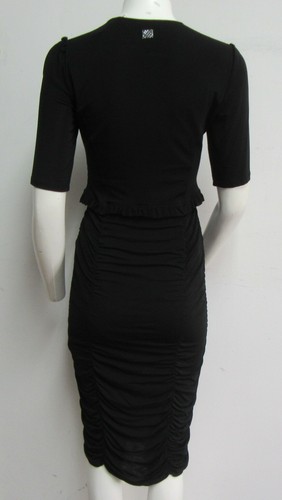 BURBERRY Black Stretch Ruffle Dress Size 8 - Picture 3 of 4