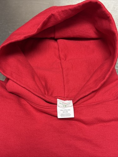Hanes Youth Sweatshirt Pullover Red Hoodie ComfortBlend EcoSmart Unisex Size XL - Picture 2 of 3