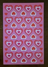 American Greetings Valentine's Heart stickers, Pink, white  Red Heart stickers