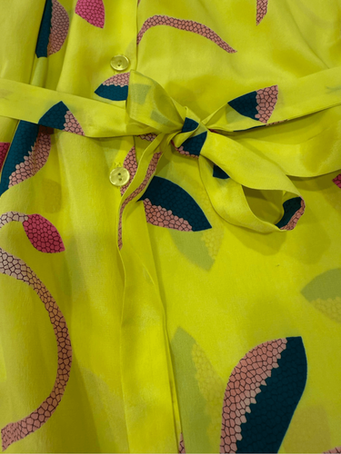 Abito Camicia Tucker Giallo Vibrante Seta Taglia P (XS) - Foto 6 di 9