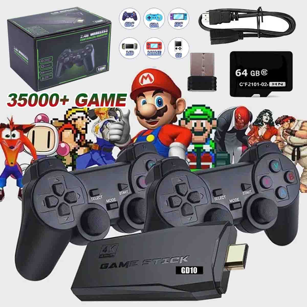 35000+ Retro Videospielkonsole 4K HD TV Spiel Stick mit 2XWireless Controller DE 35000+ Retro Videospielkonsole 4K HD TV Spiel Stick mit 2XWireless Controller DE