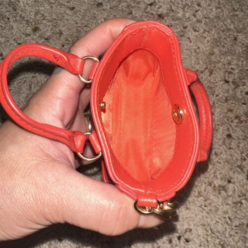 Auténtico mini bolso Tory Burch encanto/estuche para monedas (naranja) - Imagen 11 de 11