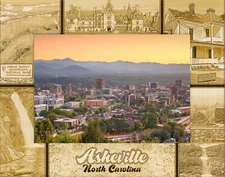 Asheville North Carolina Laser Engraved Wood Picture Frame Landscape (8 x 10)