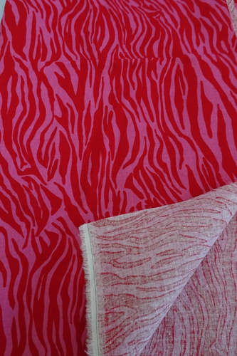 Brother Sister Design Cotton Fabric 1 yd 8" x 44" Animal Hot Pink Tiger Print - Picture 3 of 5