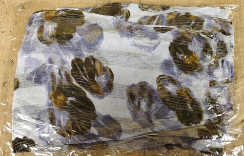 Bufanda azul verde oscuro floral con manchas doradas cuello 6 ft x 28 pulgadas nueva en paquete - Imagen 2 de 6