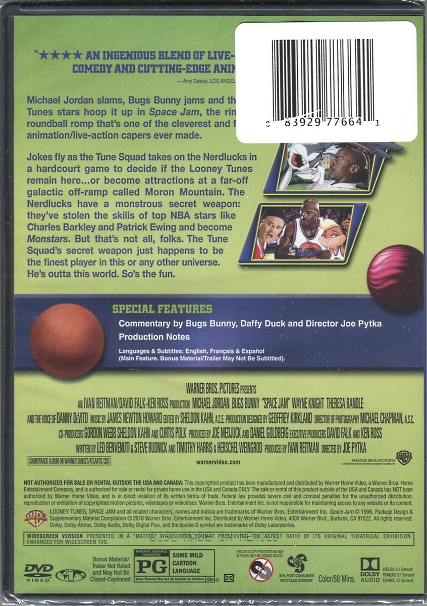 Michael Jordan SPACE JAM 1996 DVD Larry Bird CHARLES BARKLEY