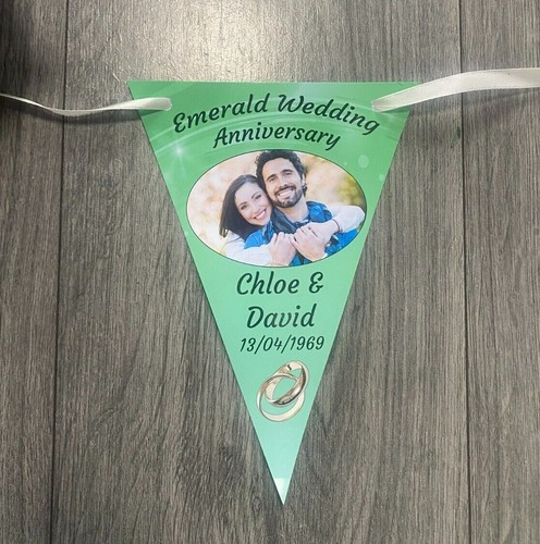 Personalised Decoration Wedding Anniversary Party Banner Bunting Silver 25th - Picture 5 of 10