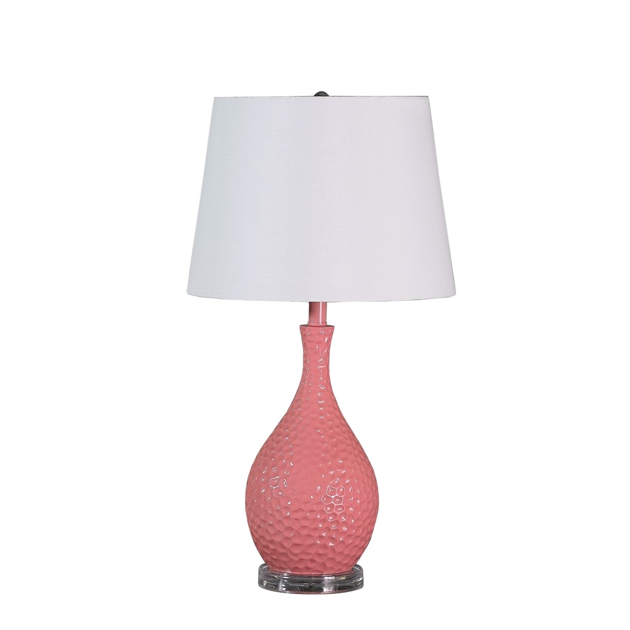 Saltoro Sherpi Pin Bowl Design Metal Table Lamp With Hammered Pattern, Pink Sprzedaż wysyłkowa super rabat
