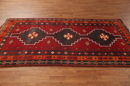 Red/ Orange Vintage Geometric Traditional Rug 4x8 ft Hand-knotted Wool Carpet - Picture 16 of 23