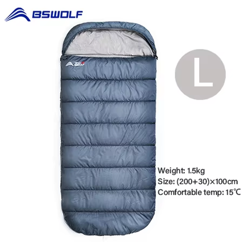 Saco de Dormir Grande BsWolf Camping Ligero 3 Temporadas Suelto Ampliar Bolso Largo - Imagen 14 de 20