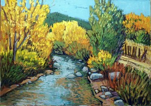 Donna-Clair-Art-RIVER-ROAD-6-034-x8-034-Orig-Oil-Painting