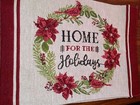 Placemats Home For The Holiday Tapestry Bird Poinsettia Red Decorative Christmas