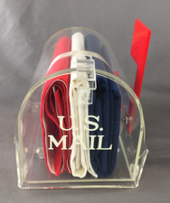 Vintage U.S. Mail Lucite Plastic Mailbox with 3 Men's Fine Handkerchiefs - NEW