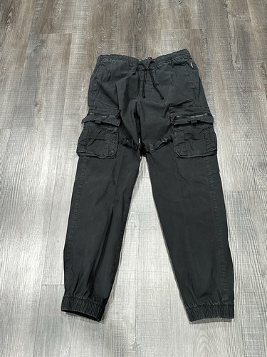 Men's Hollister Black Cargo Flex Joggers Size Small - Picture 2 of 7