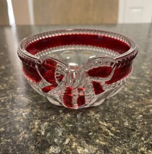 Celebrations MIKASA Ruby Ribbon Candy Dish Bowl