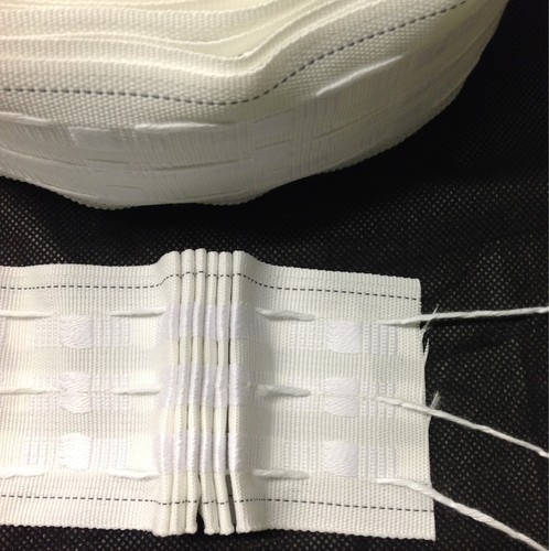 BTY 3" Wide Pencil Pleat Sewing Tape 3 Cords White Rowley Window treatment - Picture 2 of 5