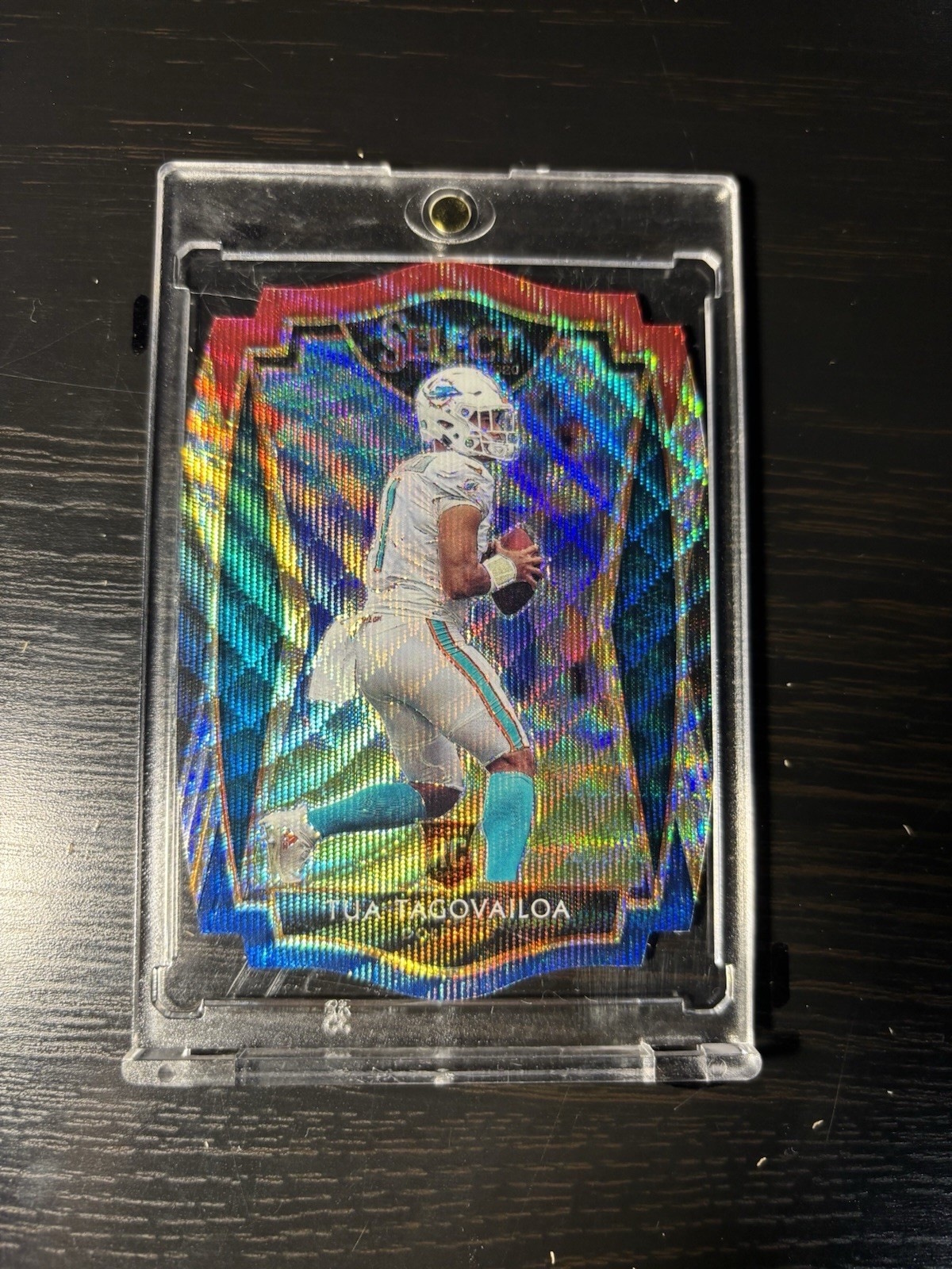 2020 Panini Select-Premier Level Tua Tagovailoa #145 Tri-Color Prizm Die-Cut (RC