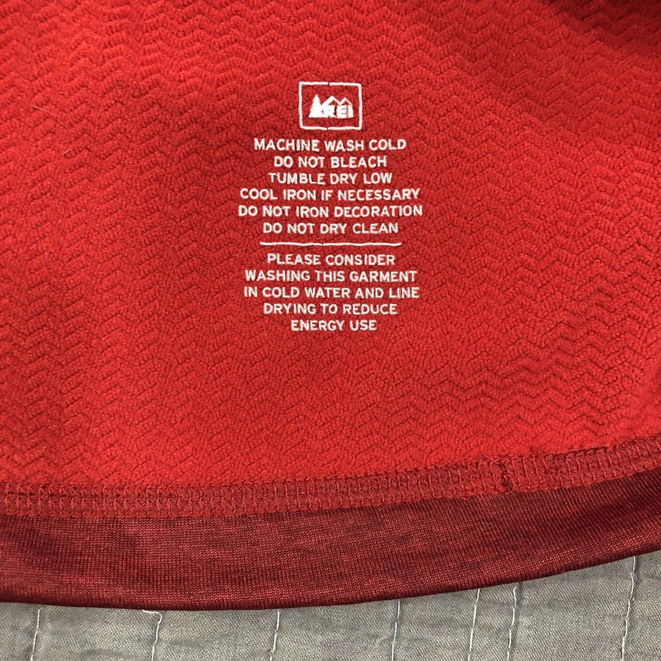 Пуловер женский REI большой красный вересковый четверть квадратного ярда на молнии отверстия для пальцев для пеших прогулок - Изображение 4 из 4