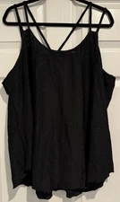 Women's Size 3XL Black Strappy Tank Top - A0096