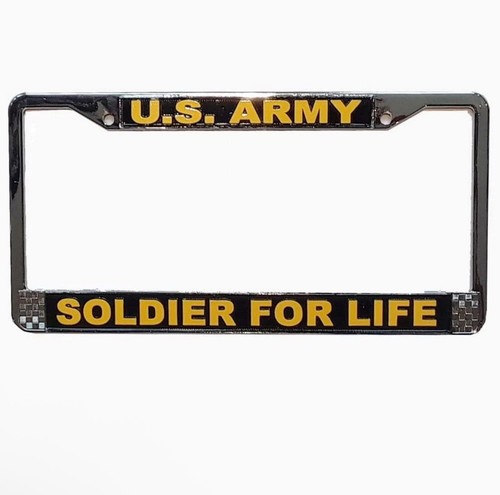U.S. Army Soldier for Life Die Cast Metal License Plate Frame (Licensed Product)