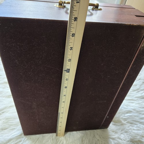 Vintage Wooden Silverware Storage Chest with Drawer Brown Traditional Design - Picture 4 of 8