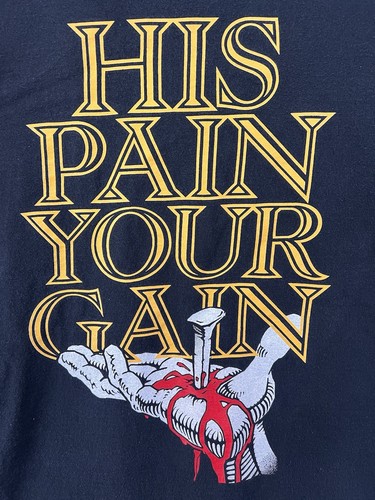 Vintage LORD's GYM T-Shirt Jesus DELTA Black Men's Large L Single Stitch - Picture 8 of 14