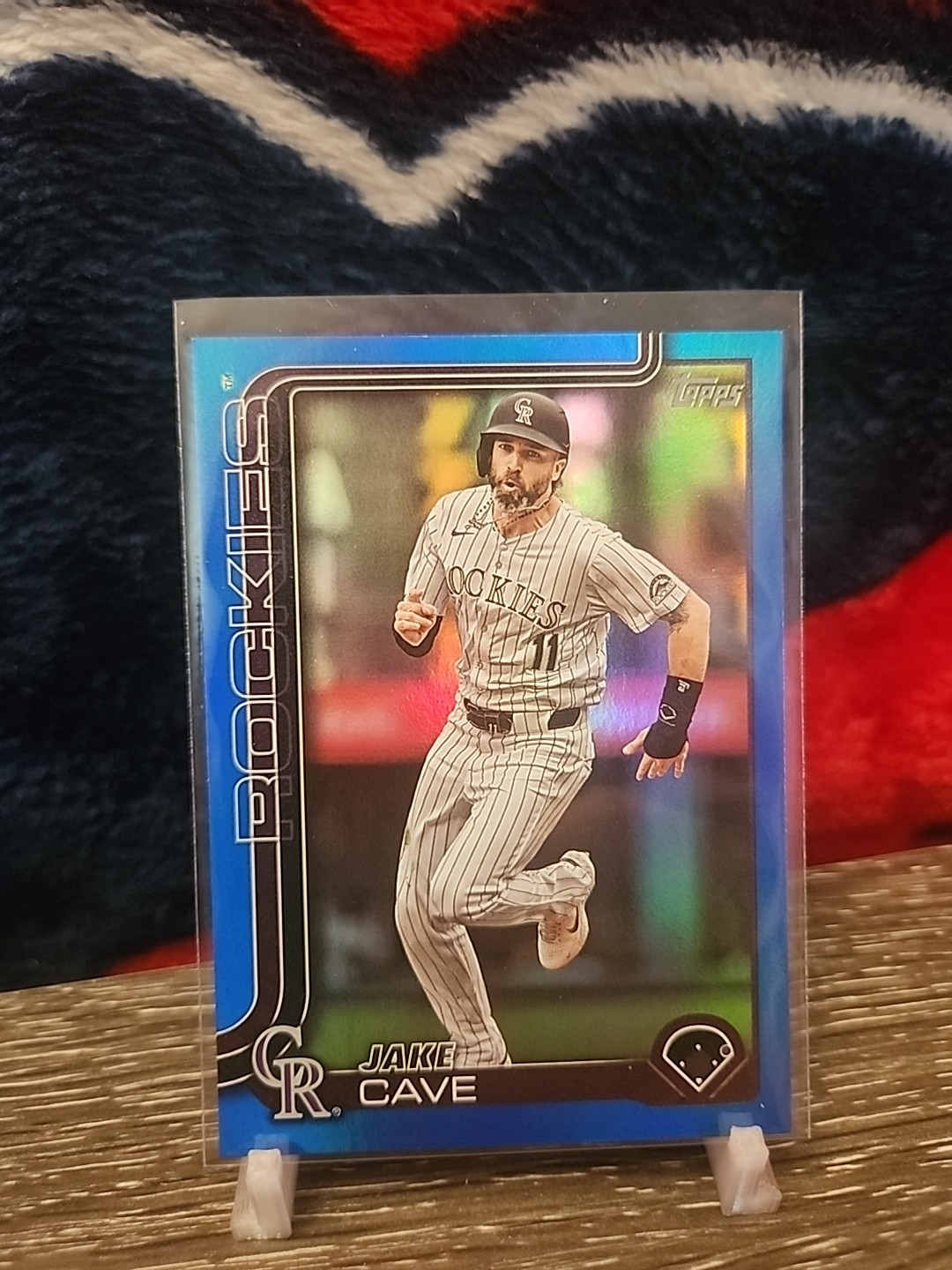 2025 Topps Jake Cave #256 Blue Rainbow – 045/150 Colorado Rockies