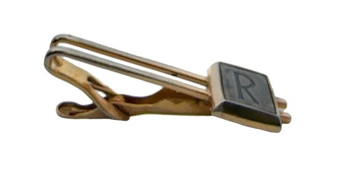 Vintage Swank Gold Tone R Initial Alphabet Tie Bar Clip! 5 - Picture 2 of 5