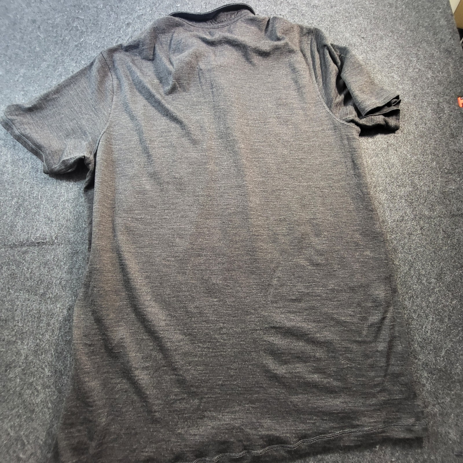 Woolly Shirt Men's L Charcoal Gray Button Up Short Sleeve 100% Merino Wool 