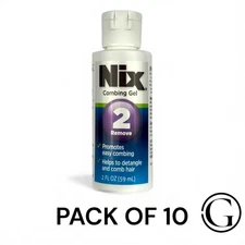 PACK OF 10 Nix Combing Gel 2 oz – Easy Detangle & Lice Removal –Sealed Authentic