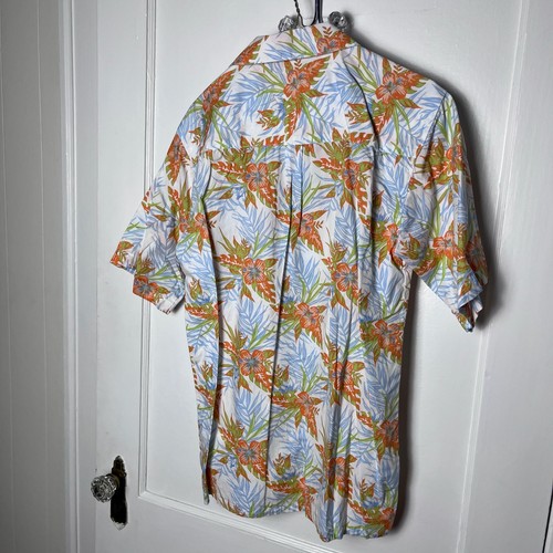 Vintage Izod Kid's Floral Short Sleeve Cotton Button Down Hawaiian Shirt Size XL - Picture 5 of 6